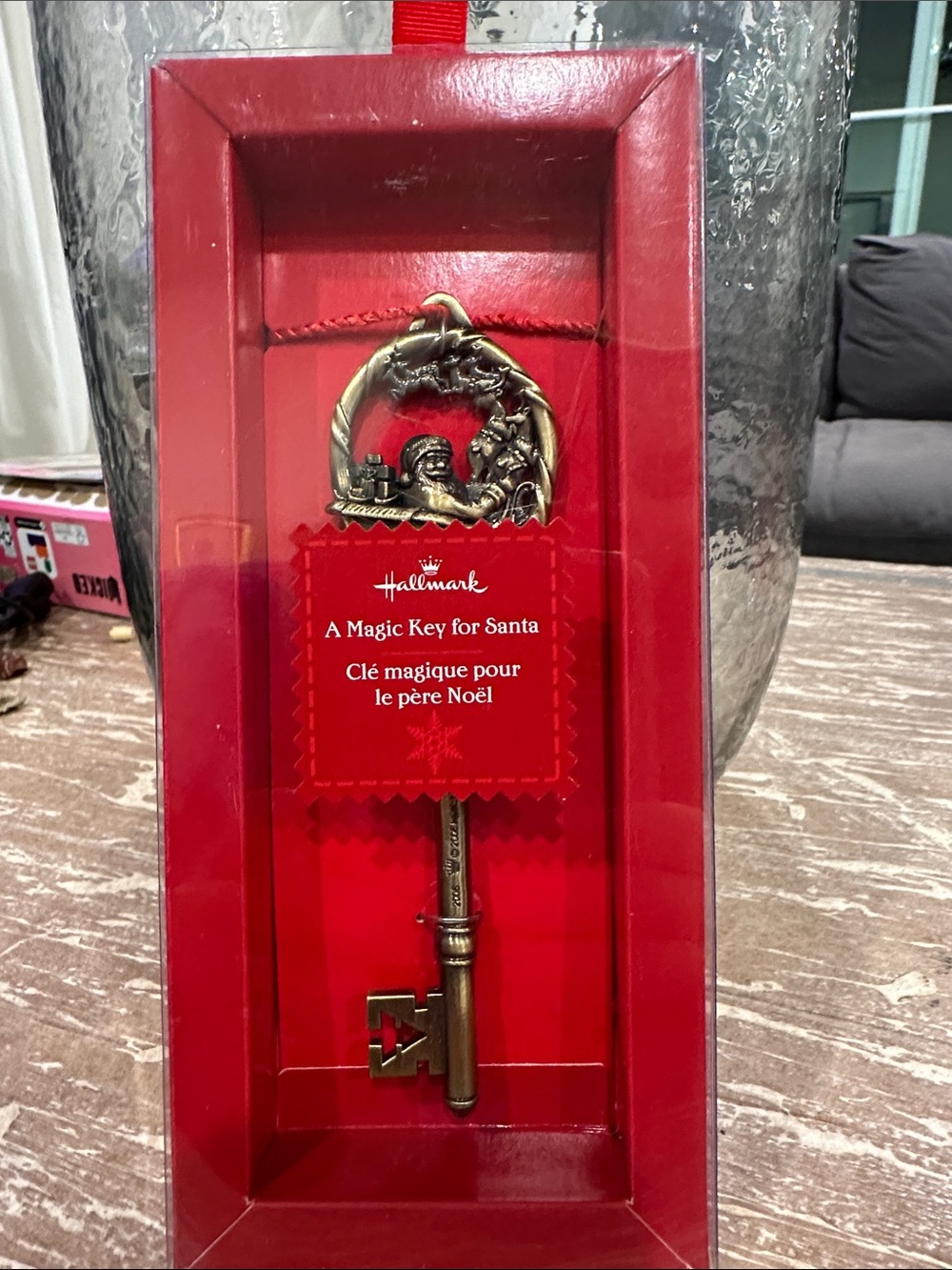 Hallmark Antique Gold Santa Key Ornament